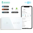 Переключатель света Bseed, Wi-Fi, 13 комплекта, 123 канала, умный сенсорный переключатель, настенный переключатель на 4 панели, Хрустальная панель, умный переключатель, работает через приложение Tuya