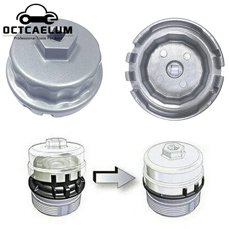 Oil Filter Wrench Cap Removal Socket 64.5mm 3/8&quot 14 Flutes For 2.5L/2.7L Toyota Lexus Prevla Nissan Camry Highlander RAV4 ST0267 |