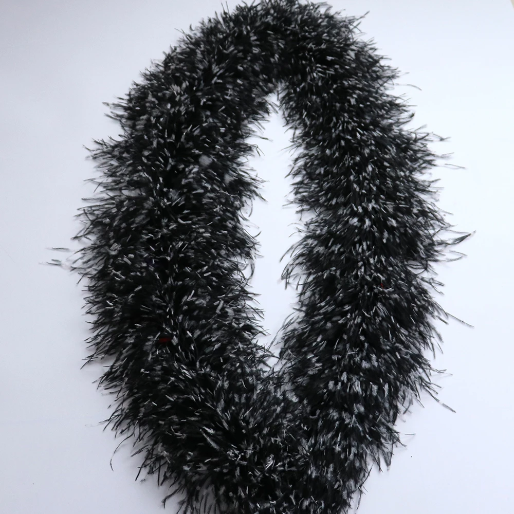 

WCFeatherS 10 layers Thickness Tie-dyed Ostrich boa Scarf feathers Ribbon Wedding Party Dress Decoration for Crafts