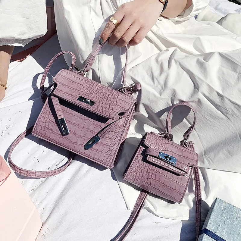 

Большая и Маленькая женская сумка Wriufred с крокодиловым узором, новинка 2021, модная сумка-мессенджер в Корейском стиле на одно плечо