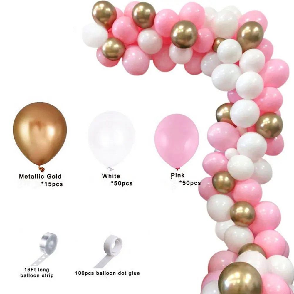 

117PCS Balloon Arch Kit Garland Decor Pink Gold Balloon Birthday Wedding Graduation Bachelorette Anniversary Party Backdrop DIY