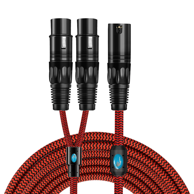 XLR maschio a doppio XRL femmina cavo Audio a 3 Pin microfono amplificatore preamplificatori Mixer Stage dispositivo di illuminazione Y Splitter cavi schermati