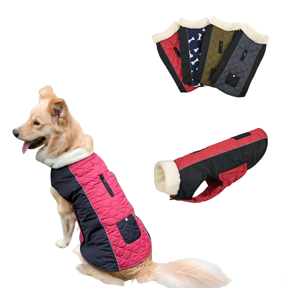 

Пальто для домашних питомцев, зимняя одежда для собак, теплая одежда для маленьких собак, рождественское пальто для больших собак, зимняя од...