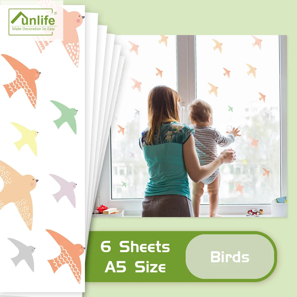 Настенные стикеры Funlife из ПВХ с милыми маленькими птичками водонепроницаемые