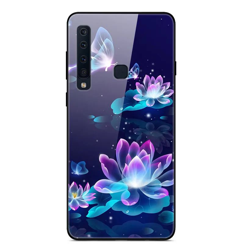 Чехол из закаленного стекла для samsung Galaxy A9, чехол с планетой космосом, стеклянный чехол на заднюю панель для samsung A9 A920F A920 A9S, чехол - Цвет: 45