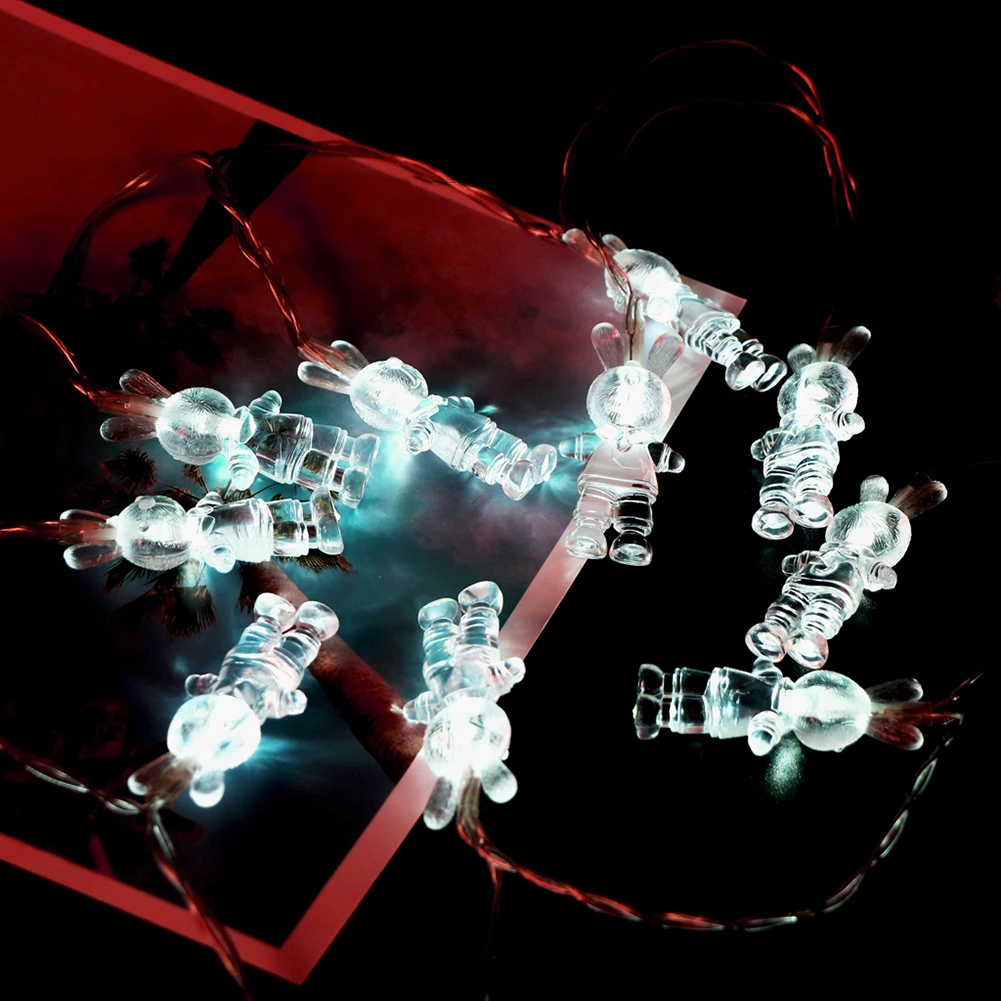 

10 LED Rabbit Light String Bunny Festive Home Children Room Decor Easter Lamp Battery Powered Holiday Christmas Light