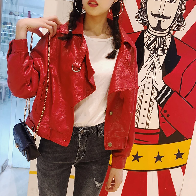 Fitaylor осенняя куртка из искусственной кожи с отложным воротником женские