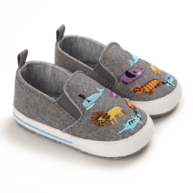 

Cute Baby Canvas Shoes Animal Prints Toddler Fashion Shoes Slip-On Soft Sole Infant New Born Boys Girls Casual Firstwalker Shoes