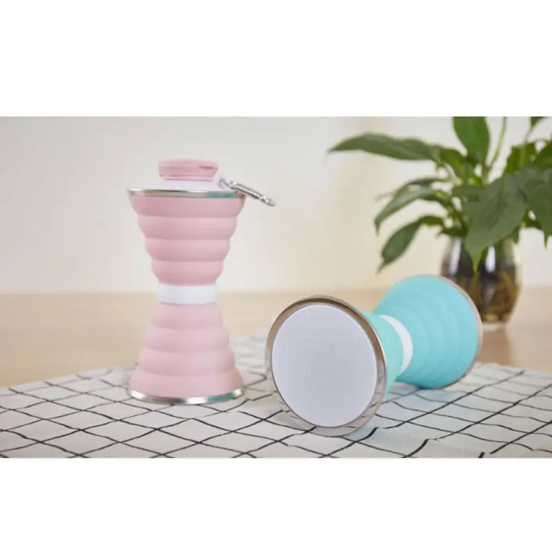 2020 Functional Newest White Gray Pink Blue 500ml Collapsible Coffee Cup Foldable Reusable Silicone Mug For Travel Camping | Дом и сад