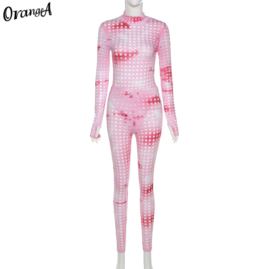 Комплект из двух предметов OrangeA Женский эластичное боди с длинным рукавом и брюки