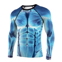 2022 slim fit sports t shirt mens long sleeve fitness shirt streetwear round neck t shirt muscle 3d print cosplay clothing