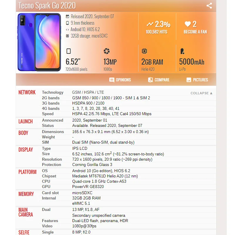 Высококачественный черный дисплей 6 52 дюйма для TECNO Spark Go KE5J Ke5k / SPARK GO 2020 KE5 |