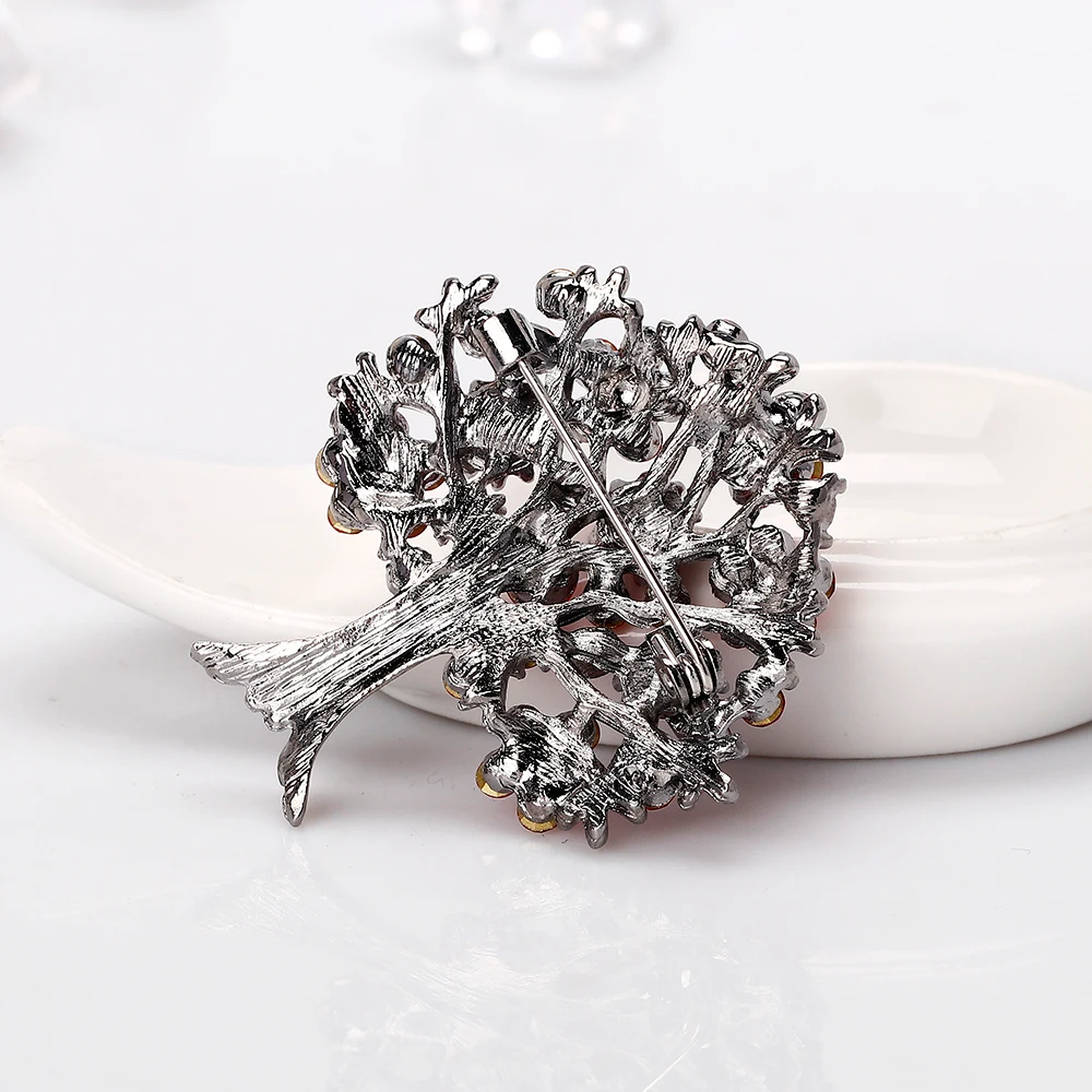 Новое поступление винтажные броши в форме дерева брошь из смолы с кристаллами