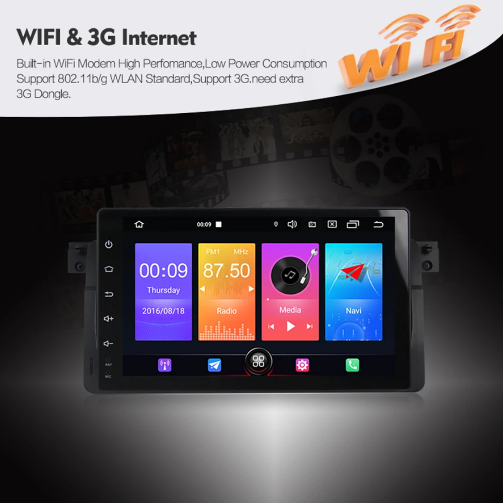 Автомобильный мультимедийный плеер стерео система на Android с Bluetooth Wi Fi монитором 9