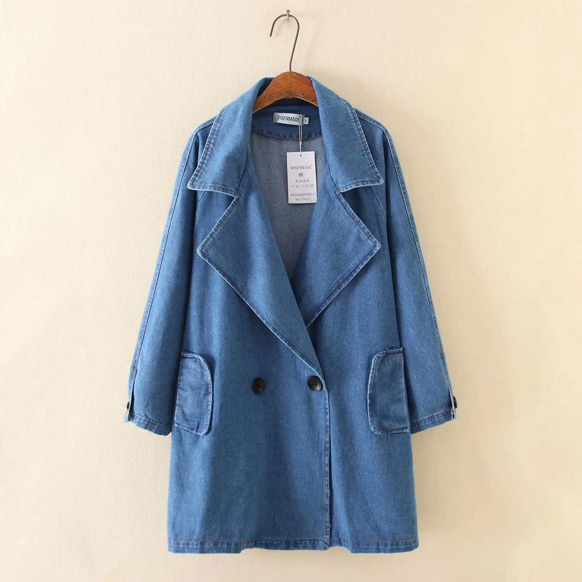 Женская джинсовая куртка оверсайз весна 2020 однотонная свободная деловая офисная