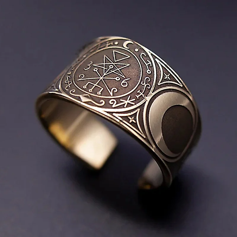 Молитвенное кольцо с шестигранной звездой и тотемным кольцом амулет плотностью