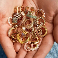 2pcs bohemia crystal ear cuff for women girl multicolor stackable c shaped rhinestone earcuffs clip earrings gold jewelry