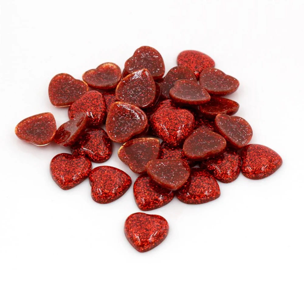 New Fashion 40pcs 12mm Heart Style Mix Colors Flat back Resin Cabochons Cameo For Bracelet Earrings accessories | Украшения и
