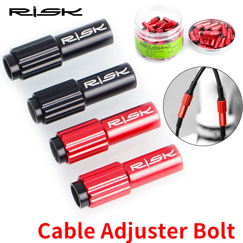 

2pcs RISK 4mm Bicycle Road Mountain Bike Cable Adjuster Bolt In-line Adjustment Screw for Shift Brake Derailleur Cable Mtb Screw