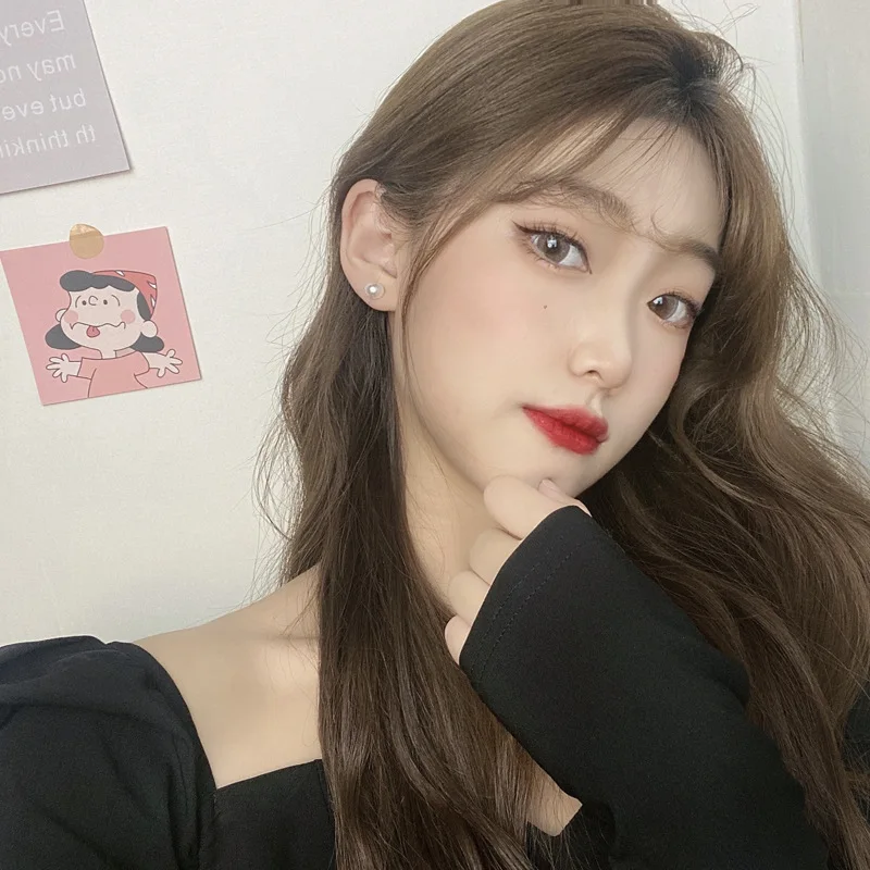 

Contracted small pearl earrings super sweet fairy maiden popular stud earrings