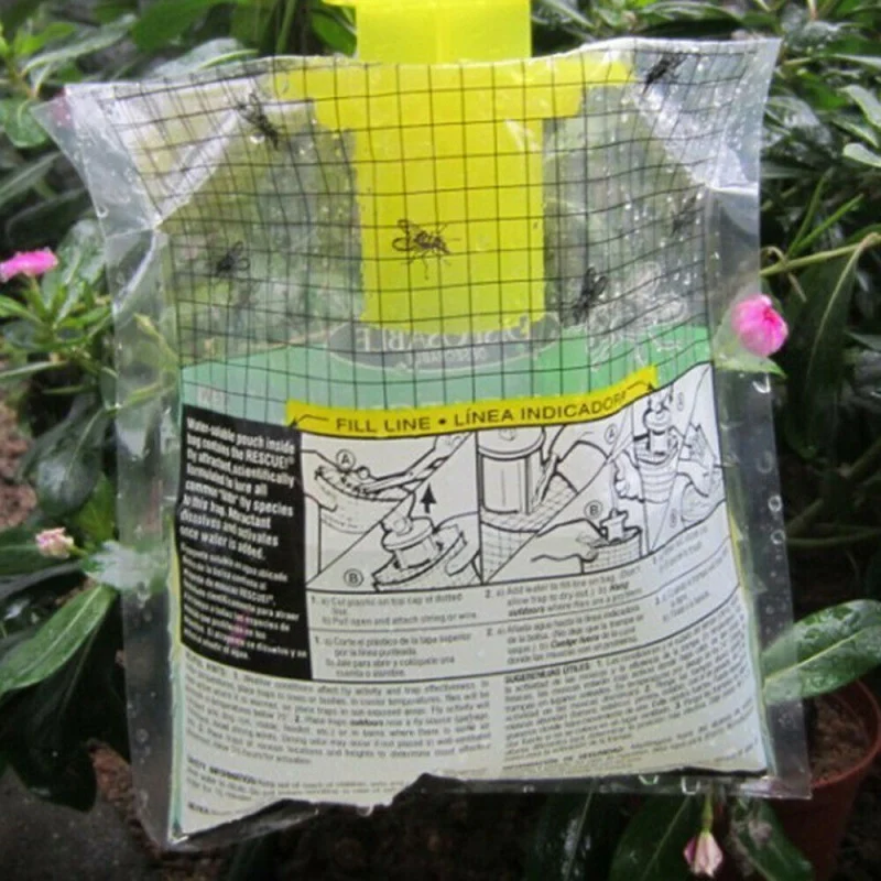1Pcs Useful Flycatcher Bag Outdoor Disposable Fly Catcher Control Trap Insecticide Flies Home Garden | Дом и сад