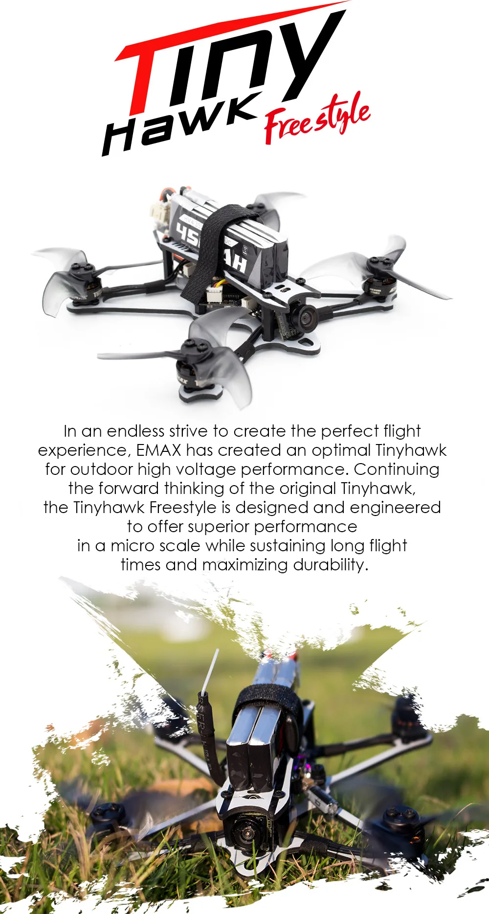 EMAX Tinyhawk Фристайл 115 мм 2,5 дюймов F4 5A ESC FPV гоночный Радиоуправляемый Дрон BNF версия Frsky совместимый с FPV Дрон