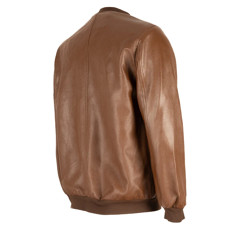 ChangNiu коричневые мужские Куртки из искусственной кожи верхняя одежда Зимние