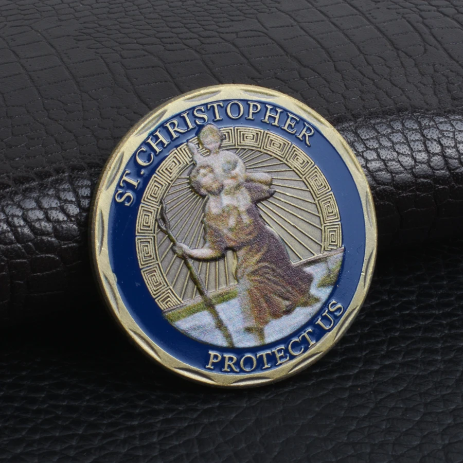 St. Christopher Commemorative Coin Patron Saint Of Travelers Challenge Gift Collection Non Currency | Дом и сад