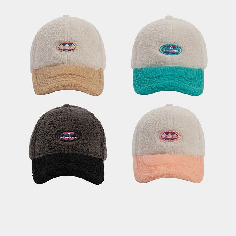 

Зимние бейсболки, теплые мужские кепки из овечьей шерсти, Модные Повседневные шапки с прострочкой для пар, эта Солнцезащитная шапка, мужски...