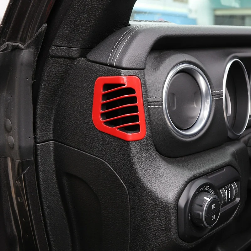 Pair Red Air Outlet Vent Cover Trim Dashboard Side For 2018 Jeep Wrangler JL | Автомобили и мотоциклы