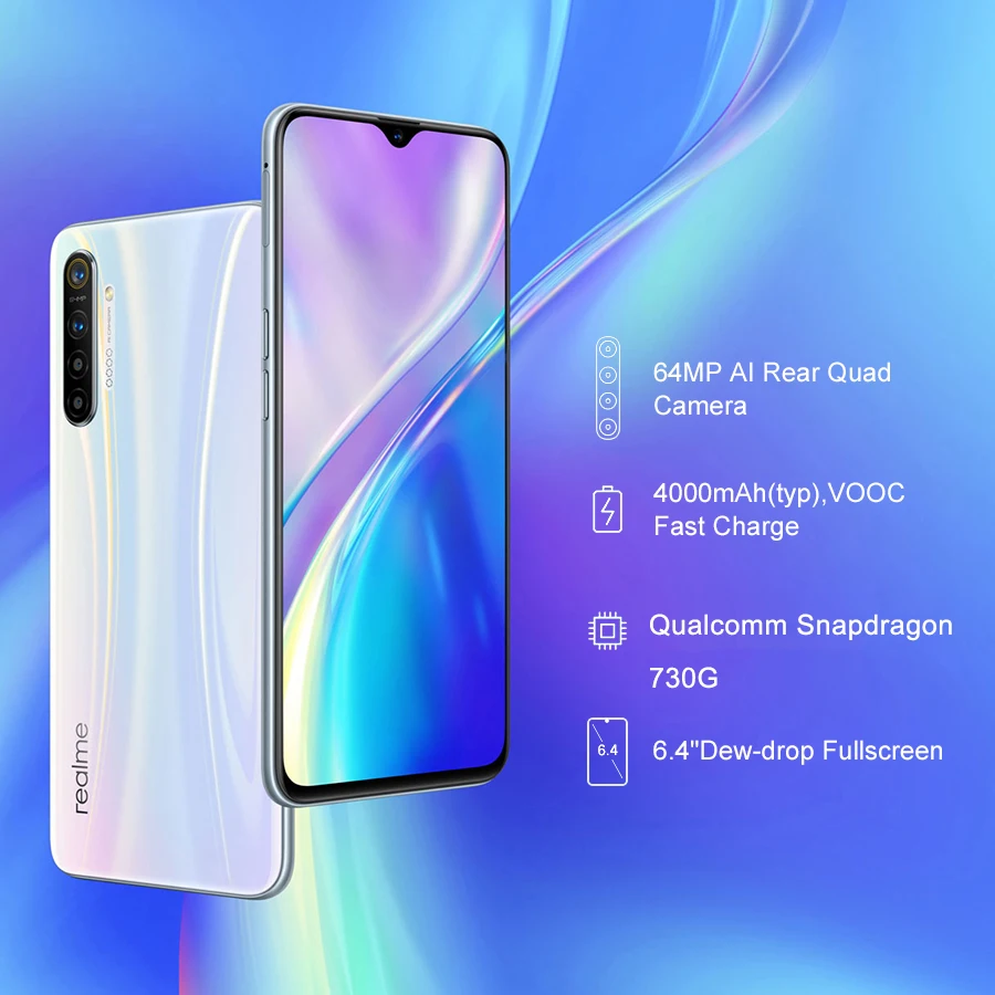 Realme X2 8 ГБ ОЗУ 128 Гб ПЗУ 6 4 дюйма NFC Смартфон Snapdragon 730G 64MP Quad Camera мобильный телефон OPPO