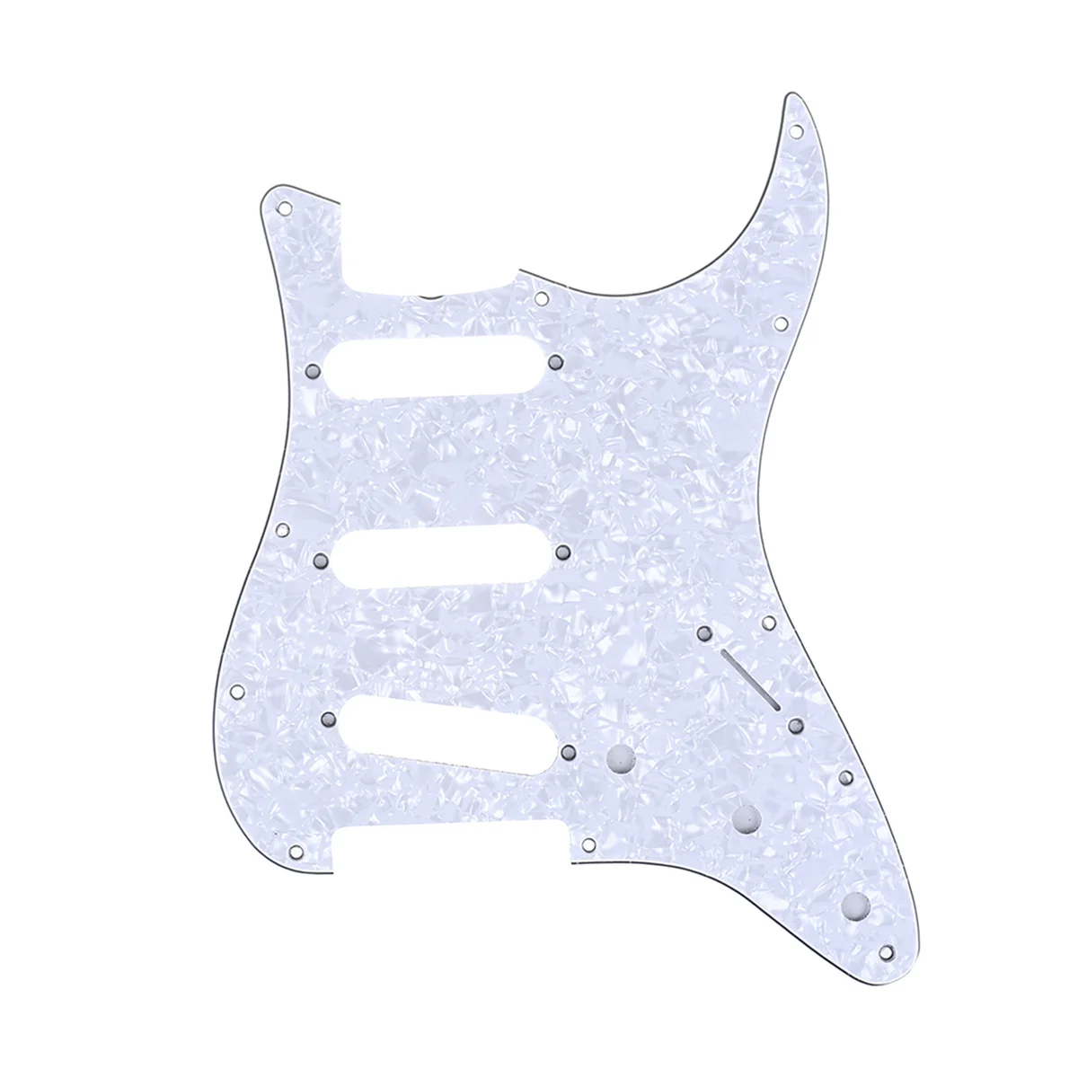 

Musiclily Pro 11-Hole 60s 64 Vintage Style Strat SSS Pickguard for American Stratocaster Guitar, 4Ply White Pearl