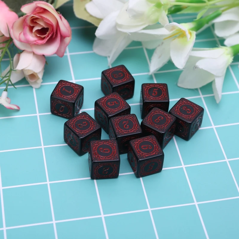 10 шт. D6 многогранные кубики обрезанная на четыре цифры 6 сторонняя бусины