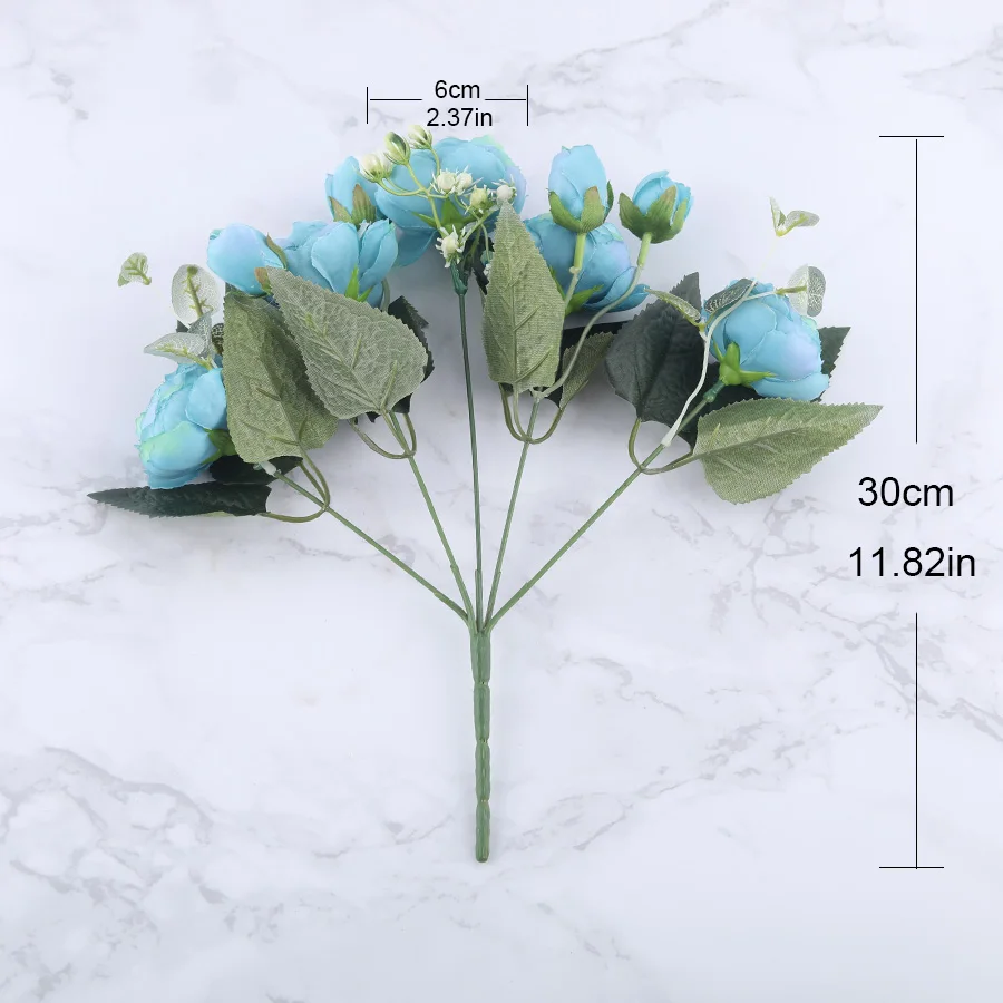 Новинка шелковые пионы ROSEWELL искусственные розы букет из 5 больших цветов и 4