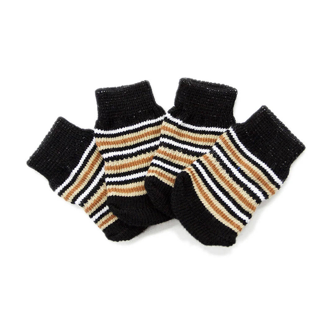 4 шт./компл. домашние питомцы собаки зимняя обувь Нескользящие вязаные носки для