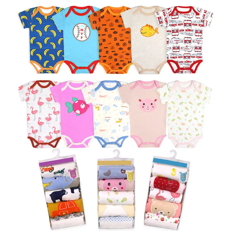 5 шт. детский хлопковый комбинезон с коротким рукавом 3 24 м|baby bodysuits|infant bodysuitbodysuits