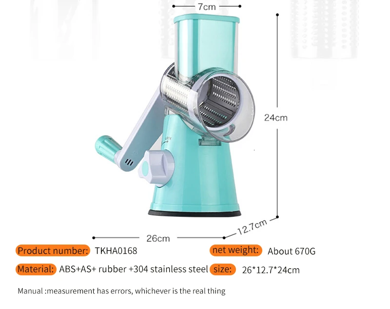

Manual Vegetable Cutter Slicer Kitchen Accessories Multifunctional Round Mandoline Slicer Potato Cheese Kitchen Tool