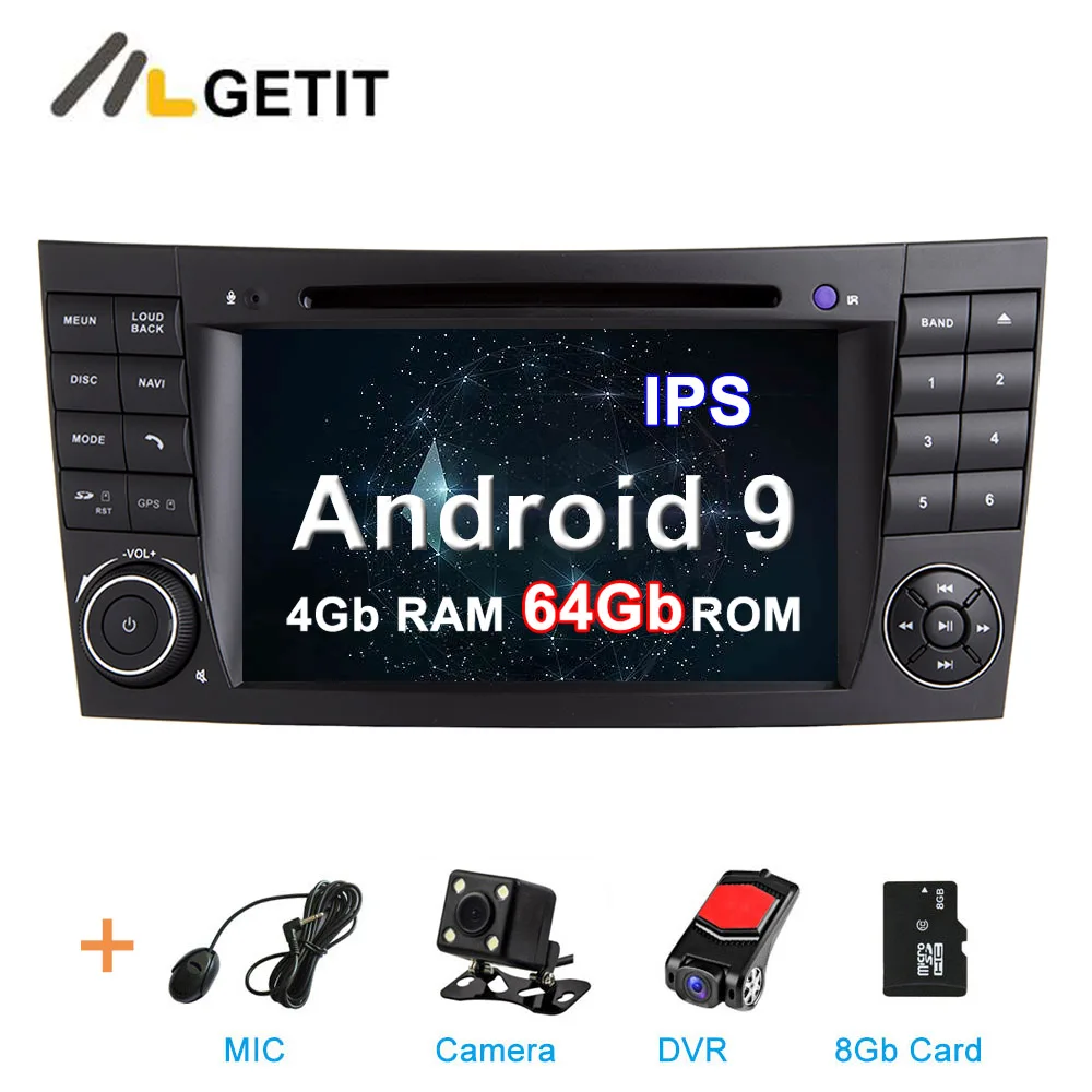 4G CAM DVR SD DSP ips 64G Автомобильный DVD стерео Мультимедиа Радио Android 10 для Mercedes Benz e-класс W211 E200 E220 E300 E350 E240 E270 E280 W219 - Цвет: 4G CAM DVR SD