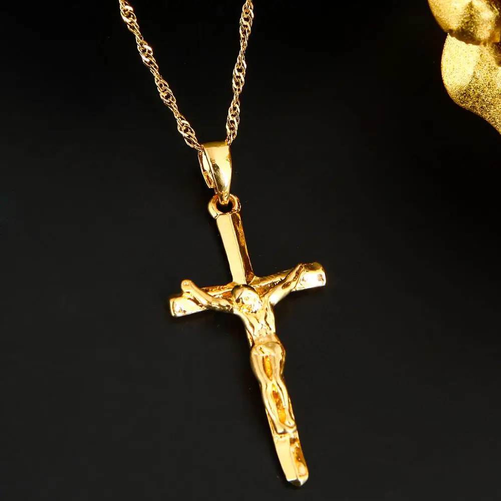 Ожерелье с подвеской в виде Креста Иисуса модное христианское распятие для