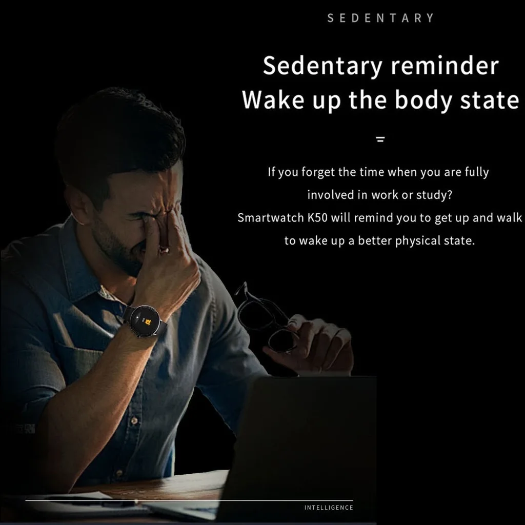 

2021 Smart Watch K50 Bluetooth Call IP67 Waterproof PPG Heart Rate Custom Dial Music Control Women Men Smartwatch Android IOS