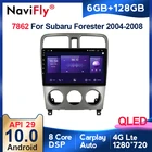 Автомагнитола 2 Din, 6 + 128 ГБ, QLED, 4G LTE, Carplay, Android 10, для Subaru Forester SG 2002-2008