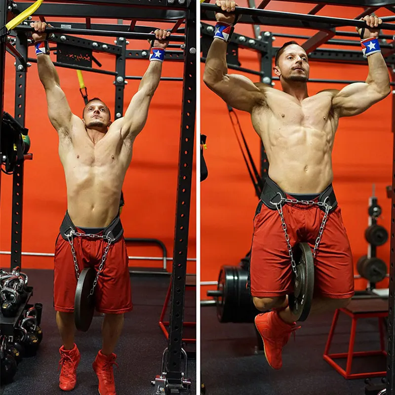 

Thick Neoprene Weight Lifting Belt with Chain Dipping Belt for Pull Up Chin Up Kettlebell Barbell Fitness Bodybuilding Gym Belt