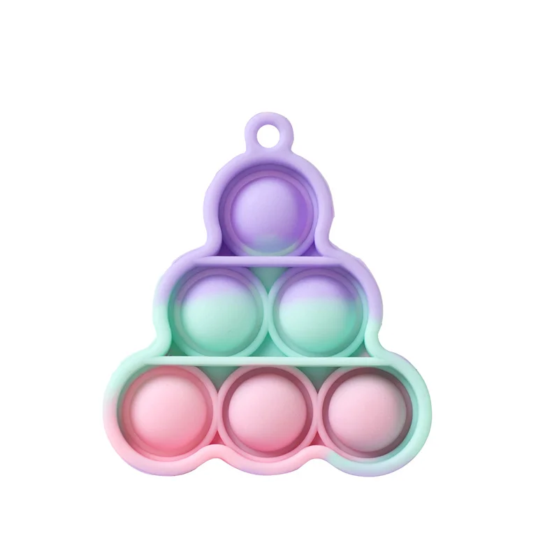 

1pc Stress Relief Sensory Toys Bubble Fidget Toy Keychain Charm Pop Fidgeting Reliever Decompression Toys Push It Antistress Toy
