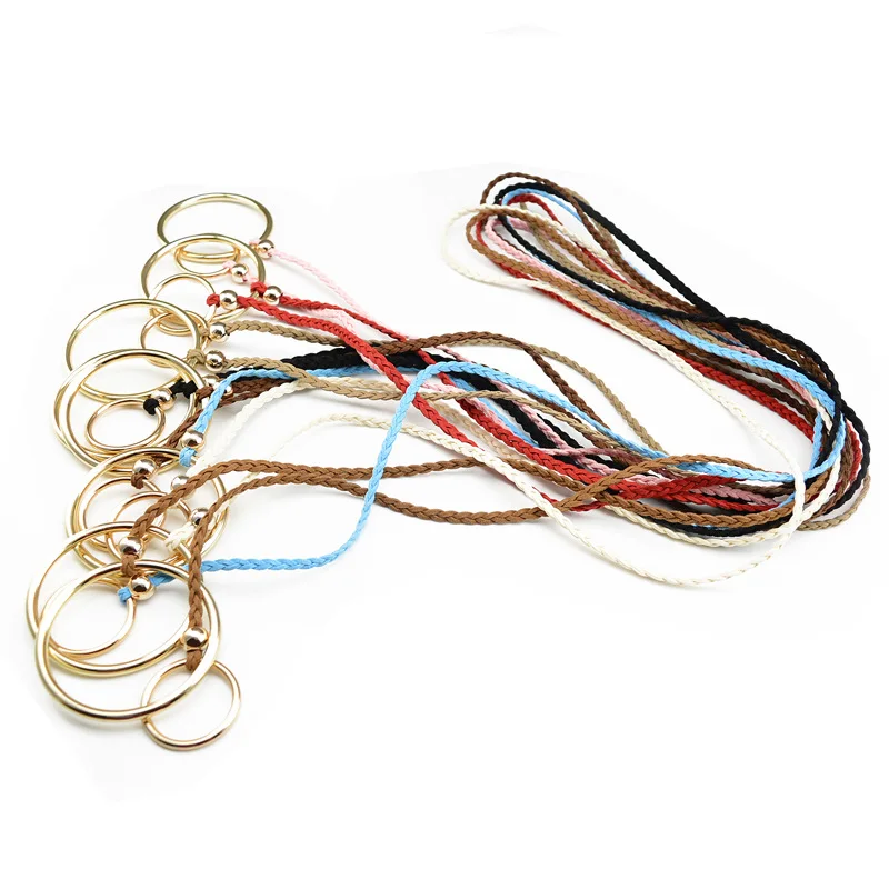 Женский большой маленький Золотой Круглый Пряжка Тощий Пояс плетеный пояс для