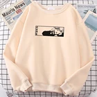 Худи мужское черное зимнее флисовое с японским принтом и капюшоном