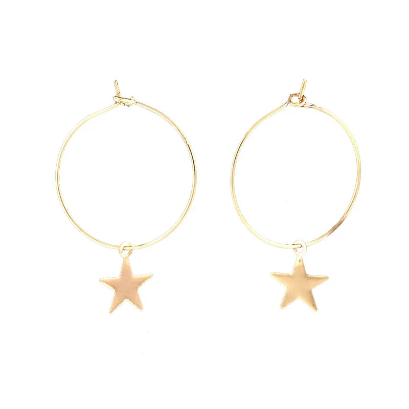 Simples Brinco Pentagrama Estrela do металла Oscila Brincos Para как Mulheres Sexo Feminino Da Menina Na Moda Jóias | Украшения