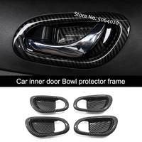 abs mattecarbon fibre car inner door bowl protector frame cover trim sticker car styling for nissan navara np300 2017 2018 2019