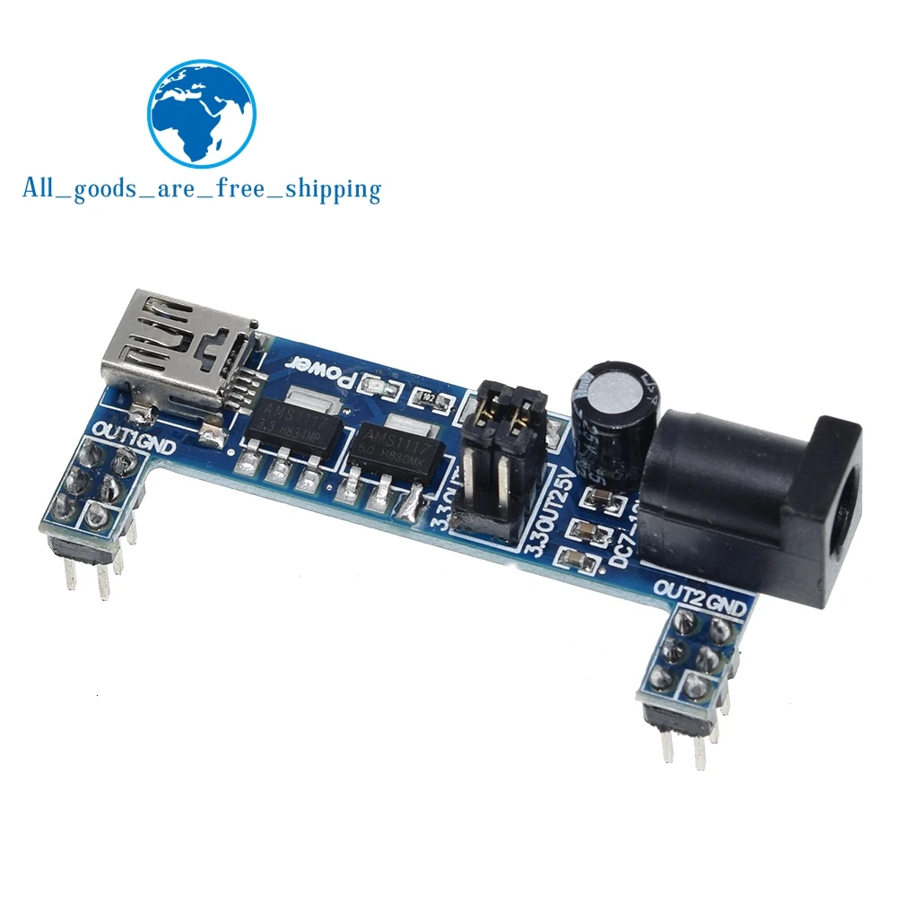 MB102 макет Питание модуль постоянного тока 3 V 5V Для Arduino Без припоя мини USB