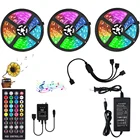 Диодная лента 5050 RGB для прослушивания музыки, полноцветная светодиодная лента, синхронизация с музыкой, 44 клавиши, ИК-пульт дистанционного управления, функция таймера для телевизионного проектора