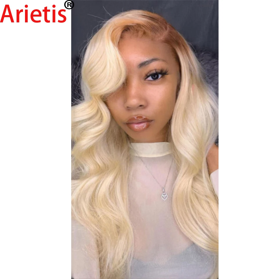 

Arietis 613 Blonde Peruvian 14"-30" 150% Density Body Wave 100% Remy 13X6X1 T-part Lace Frontal Human Hair Wig For White Women